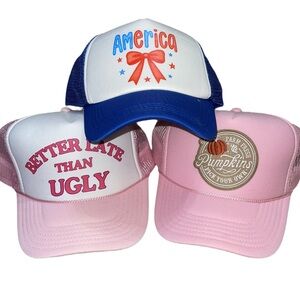 Bulk Trucker Hat (Boutique) - Blue and Pink